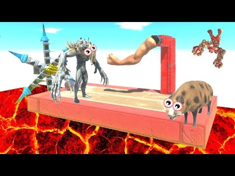 ESCAPE THE PUNCH AND DON'T FALL INTO THE LAVA  -  ANIMAL REVOLT BATTLE SIMULATOR