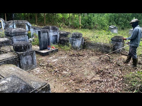 TERRIFYING Forgotten Graveyard revealed as I clean up the weeds | SURPRISE TRANSFORMATION