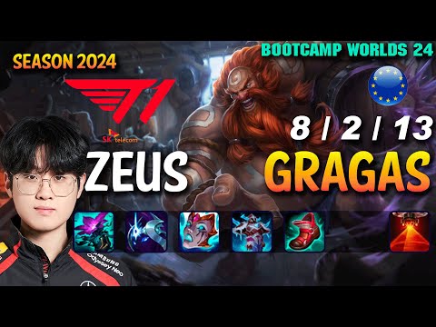 T1 Zeus GRAGAS vs RIVEN Top - Patch 14.20 EUW Ranked WORLDS 2024 Bootcamp | lolrec