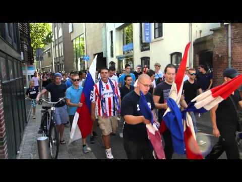 Willem II tifosi in 'corteo' op weg naar promotie in 2014