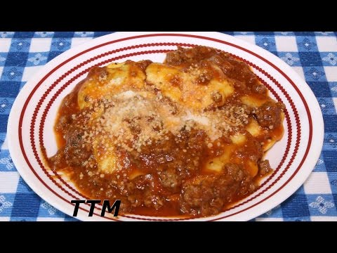 Ravioli with Ground Bison Meat Sauce~Easy 3 ingredient...