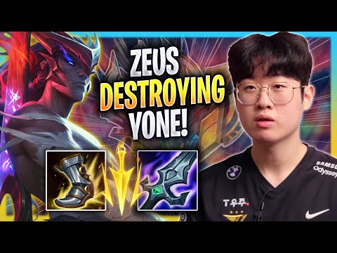 ZEUS DESTROYING WITH YONE! - T1 Zeus Plays Yone TOP vs Aatrox! | Season 2023