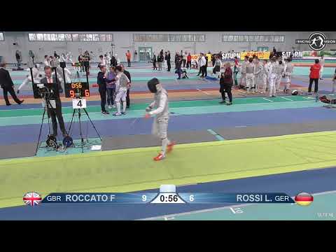 2018 1234 T256 M F Individual Halle GER European Cadet Circuit YELLOW ROSSI GER vs ROCCATO GBR