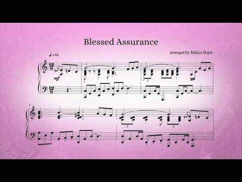 Blessed Assurance - gospel style piano arrangement with sheet music by Raluca Bojor