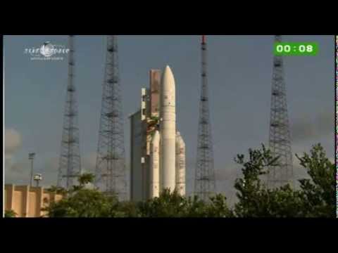 VOL VA215 -  A570 ECA - Eutelsat 25B + GSAT-7 - decollage takeoff liftoff