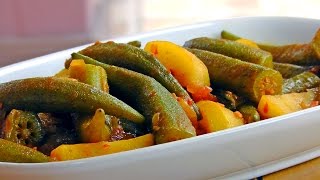 Okra Stew with Potatoes | Persian Vegetarian Recipe