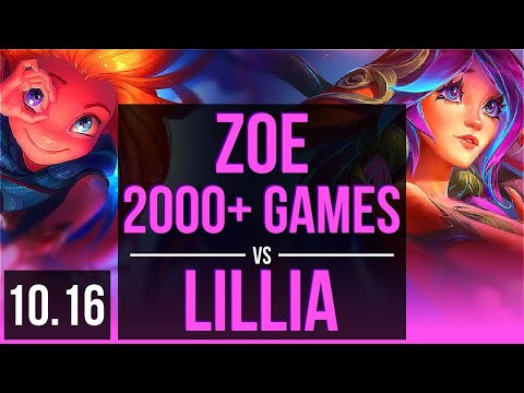 ZOE vs LILLIA (MID) | 2000+ games, 1.2M mastery points, KDA 7/3/10 | KR Master | v10.16
