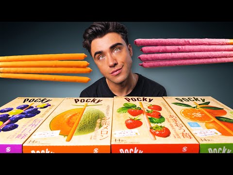 ASMR GIANT CHOCOLATE POCKY STICKS CHOCOLATE SNACK MUKBANG EATING SOUNDS