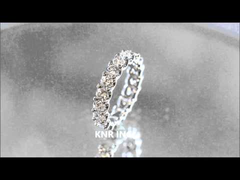 18K WHITE GOLD ROUND CUT DIAMONDS ETERNITY BAND ANNIVERSARY PRONG SET 4.00CTW - KNR INC - 611