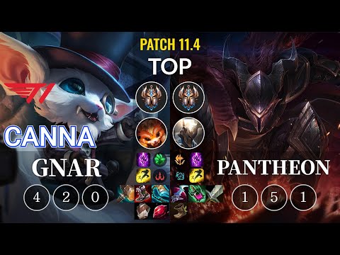 T1 Canna Gnar vs Pantheon Top - KR Patch 11.4