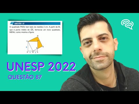 UNESP 2022 - Q87 - O quadrado PADU tem lado de medida 2 cm. A partir de M, que é ponto médio de DA