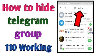 How to hide groups in telegram/telegram groups hide/techie mahi