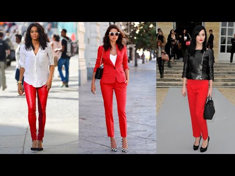 COLORES DE MODA 2020 combinaciones de ropa con pantalón de color rojo