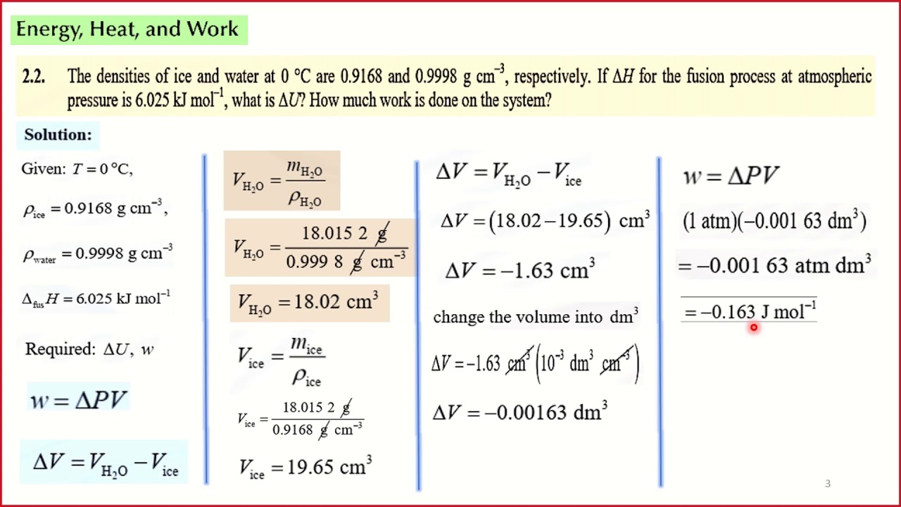 Chapter 2 The First Law of thermodynamics  Problems