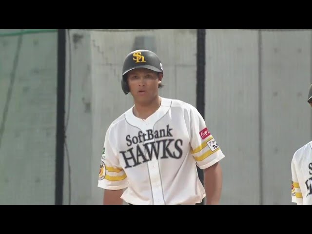 【ファーム】勝負強さをアピール!! ホークス・笹川吉康 レフトへ先制2点タイムリーヒット!!  2024年8月2日 福岡ソフトバンクホークス 対 広島東洋カープ