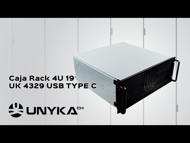 UNYKAch UK4329 Caja Rack 4U 19" USB-C video