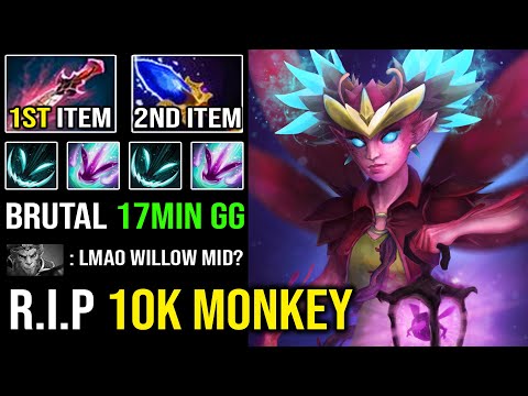 BEYOND BROKEN HERO 100% Delete 10K MMR Monkey King Like A Boss with 17Min GG Mid Dark Willow DotA