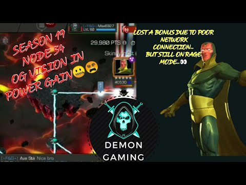 Season 19 | OG VISION on node 54| POWER GAIN NODE| EASY TAKE DOWN..MARVEL CONTEST OF CHAMPIONS