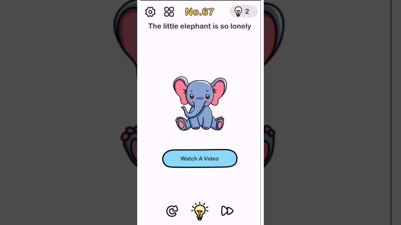 Watch video Brain Out Level 67 - The little elephant is so lonely puzzles walkthrough solutions Now Brain Out Level 67 - The little elephant is so lonely puzzles walkthrough solutions