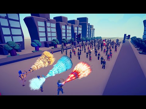 100x ZOMBIE vs 3x EVERY GOD in TOWN - Totally Accurate Battle Simulator TABS