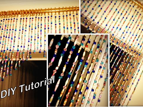 Paper Beads Curtain DIY|Step by Step|Paper Craft Tutorial|How To Make Curtain with Paper|Art & Craft