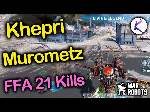 FFA 21 kills Kramola Khepri and Murometz Titan War Robots gameplay WR Robot