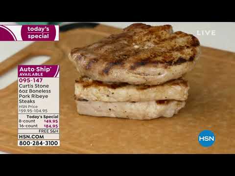 Curtis Stone (8) 6oz Boneless Pork Ribeye Steaks with...
