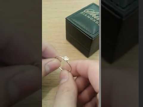 A video of Delicate and Elegant Heart-Shaped Diamond Ring - 0.24ct Genuine Natural Diamond