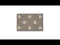 Fußmatte Kokos Blumen Braun - Weiß - Naturfaser - Kunststoff - 60 x 2 x 40 cm