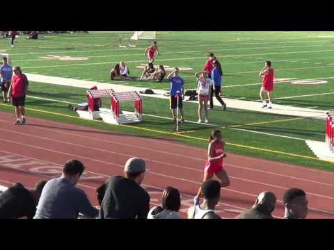 JVG 100m vs Servite & Rosary 3-9-16 - Los Alamitos Girls