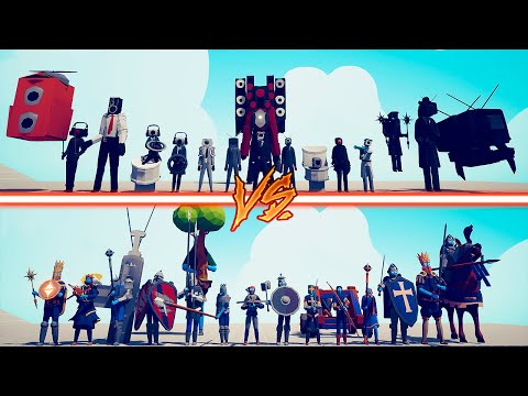 CAMERAMAN & SPEAKERMAN TEAM vs MEGA MEDIEVAL TEAM - Totally Accurate Battle Simulator | TABS