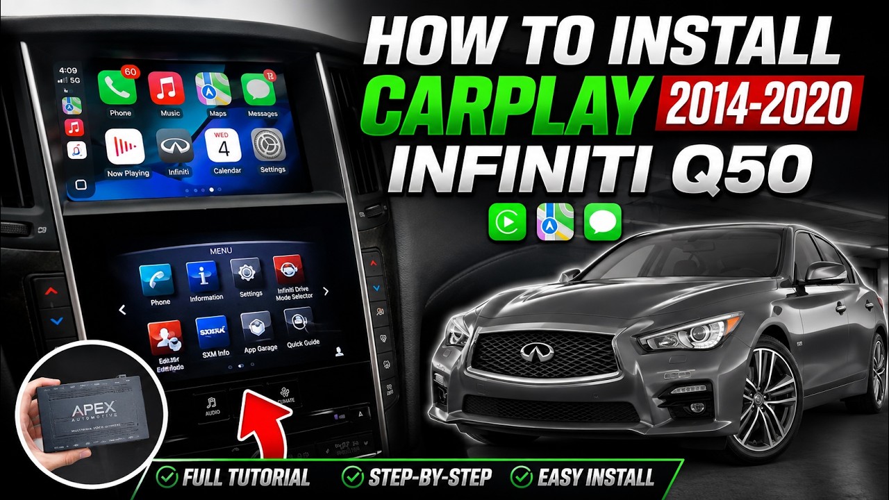 How to ADD Apex CarPlay to 2014-2020 Infiniti Q50 - Full Step by Step Tutorial