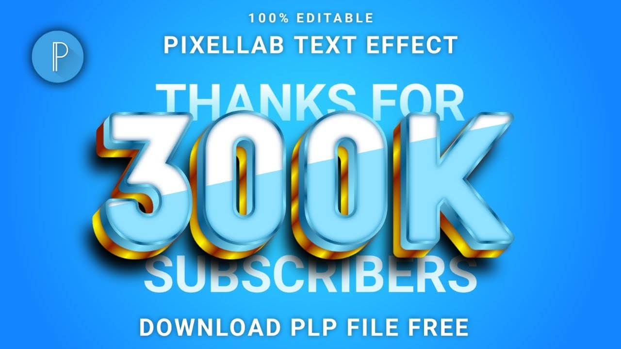 300K Text Effect in pixellab | 3d glow text effect in pixellab | text effect pixellab plp file
