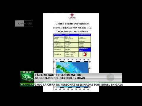 Servicio Sismológico Nacional informa sobre sismo en Guantánamo