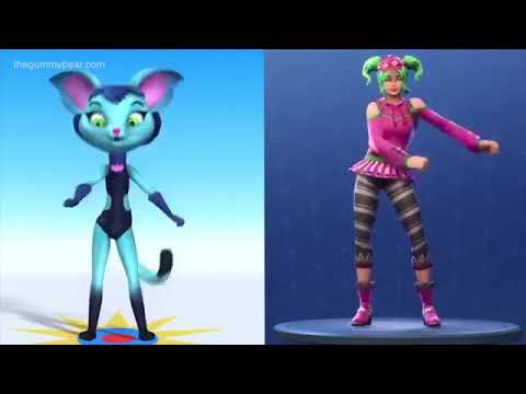 Gummy bear and friends Fortnite dance challenge(Ultra 4K)