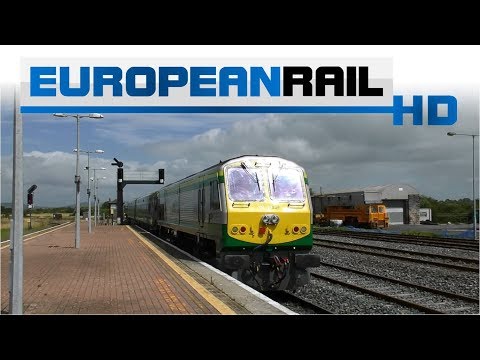 Iarnród Éireann Irish Rail 201 loco 234 + Mark 4 Set departs Limerick Junction Station