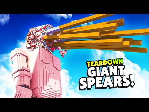 Launching GIANT SPEARS At Ragdoll Humans in Teardown Mods