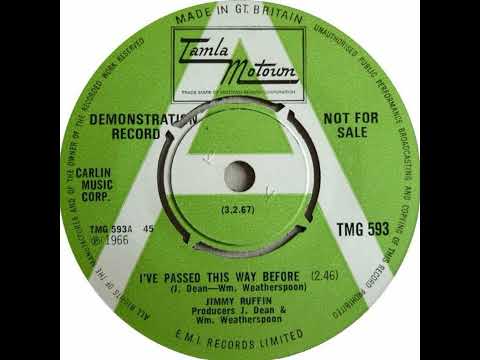 Jimmy Ruffin  - I Passed This Way Before  - UK Tamla Motown Records Demo Released 03.02.67