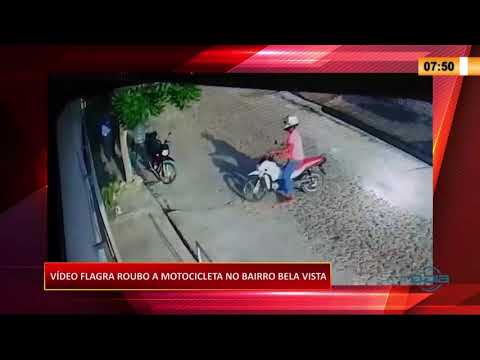 CaÌ‚meras flagram roubo de moto no bairro Bela Vista em Teresina 21 09 2020