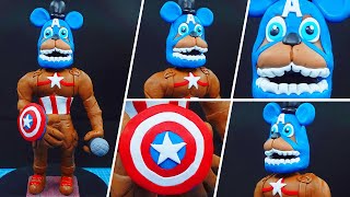 Making FREDDY FAZBEAR mod Superhero Captain America 🎪 FNAF Superhero Clay Figure