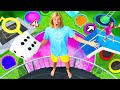 GIANT SLIME TRAMPOLINE BOARD GAME Challenge With Slime POOLS