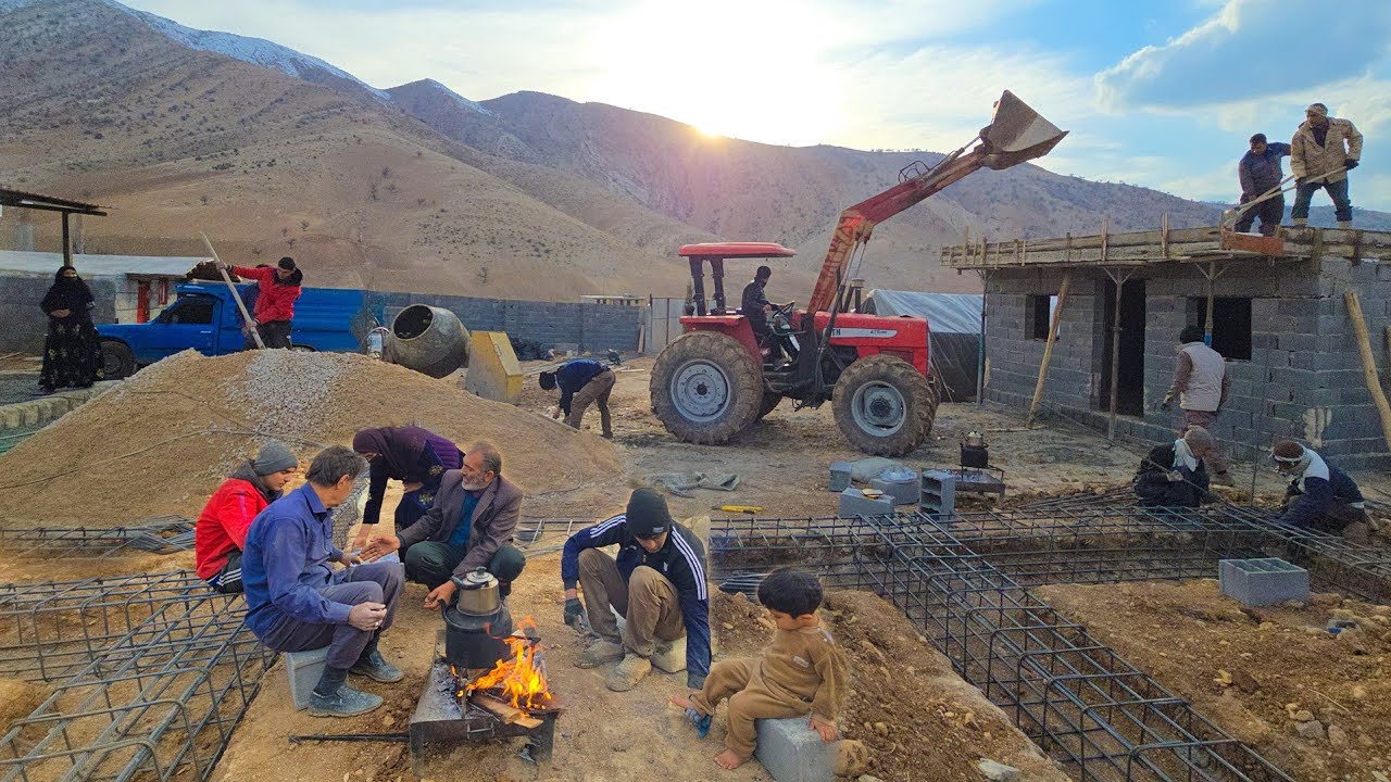 🚛🏗️"Creating a Strong Foundation: Amir and Family Reinforce Their Dream Home!"