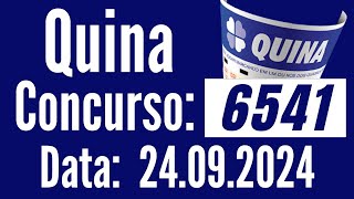 QUINA de hoje, RESULTADO da QUINA 6541, Resultado Quina, Quina 24/09,