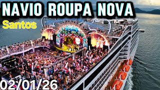 ROUPA NOVA MSC PREZIOSA cruzeiro 02/01/26  navio Santos @cruzeiros2025  #drone  saindo