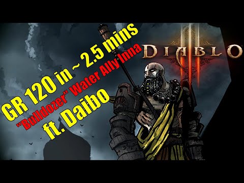Diablo 3 Season 25 - Water Ally Inna Monk GR 120 Speeds in ~ 2.5 mins (Daibo Variant)