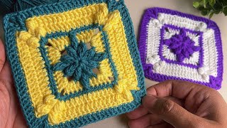 How to crochet square motif pattern, very easy for beginners