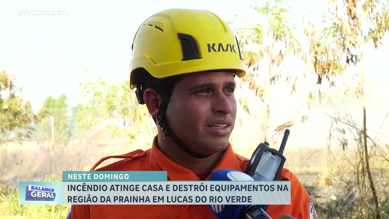 Incêndio ameaça residência na Prainha e cachorro é resgatado em Lucas do Rio Verde