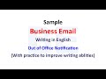 Sample Out Of Office Message For Business Travel
