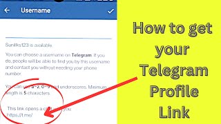 How to get your telegram profile link on android