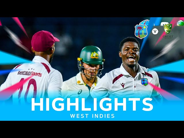 Alazarri Joseph Takes Three Wickets | Extended Highlights | West Indies v Australia | 3rd Test Day 2